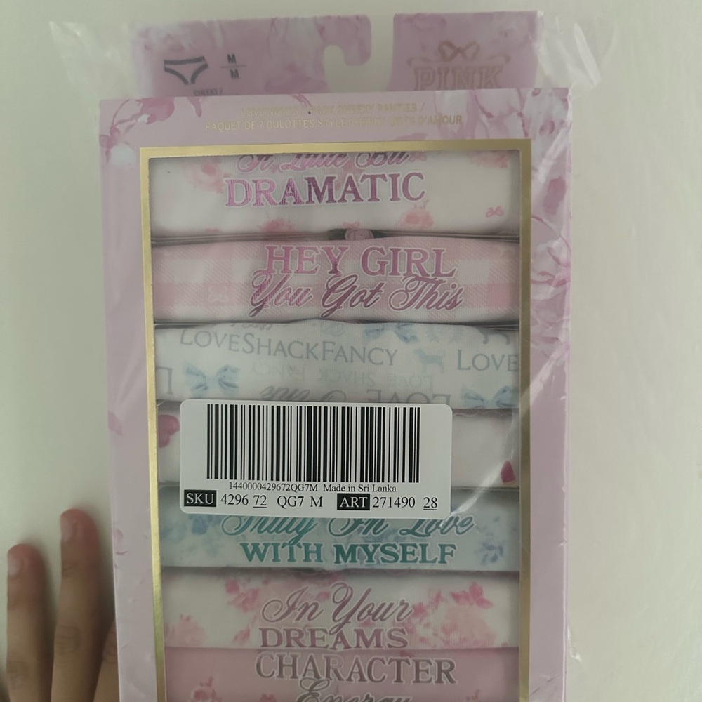 PINK x LoveShackFancy Love Notes 7-Pack Cheeky Panties